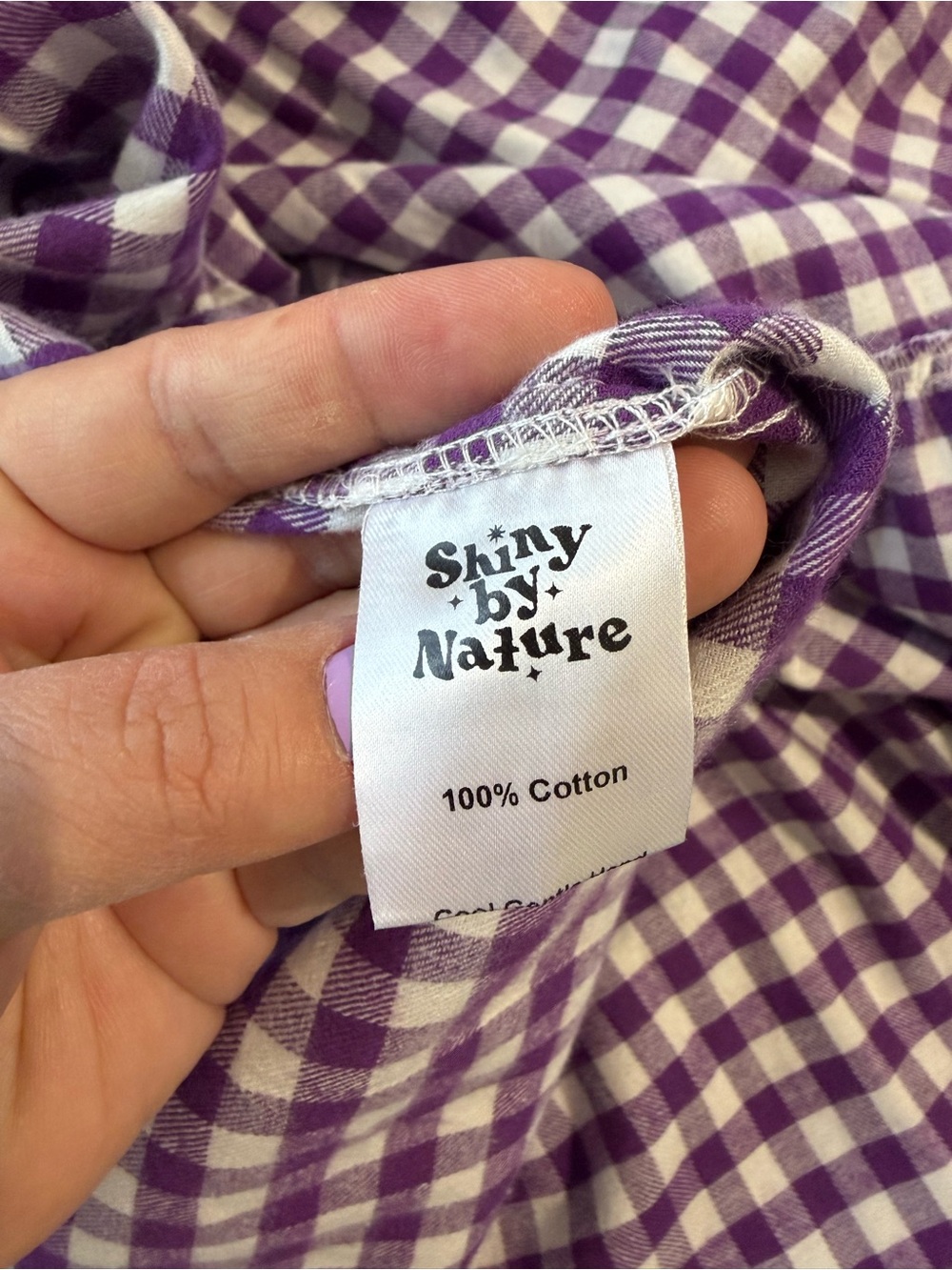 Shiny By Nature Purple Gingham Long Skirt - Picture 4 of 4